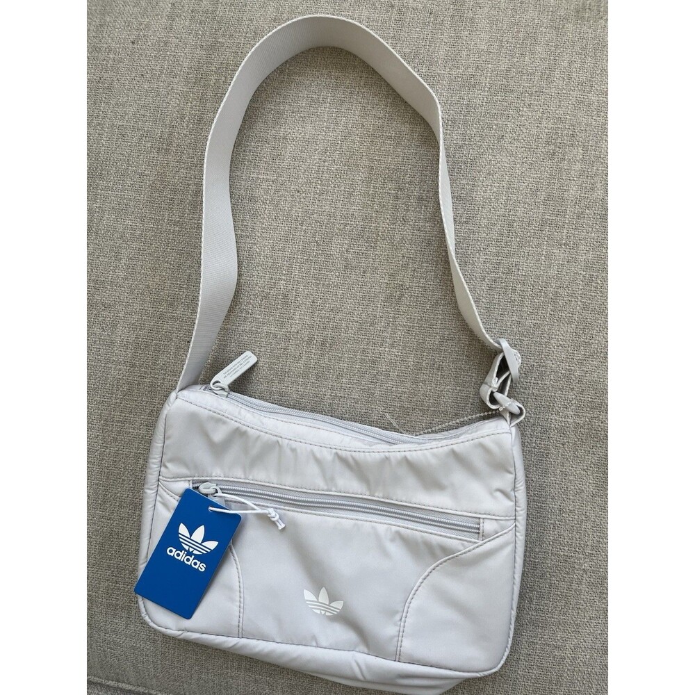 Adidas Classic Womens Shoulder Bag One Size Gray Adjustable Strap Sporty Casual